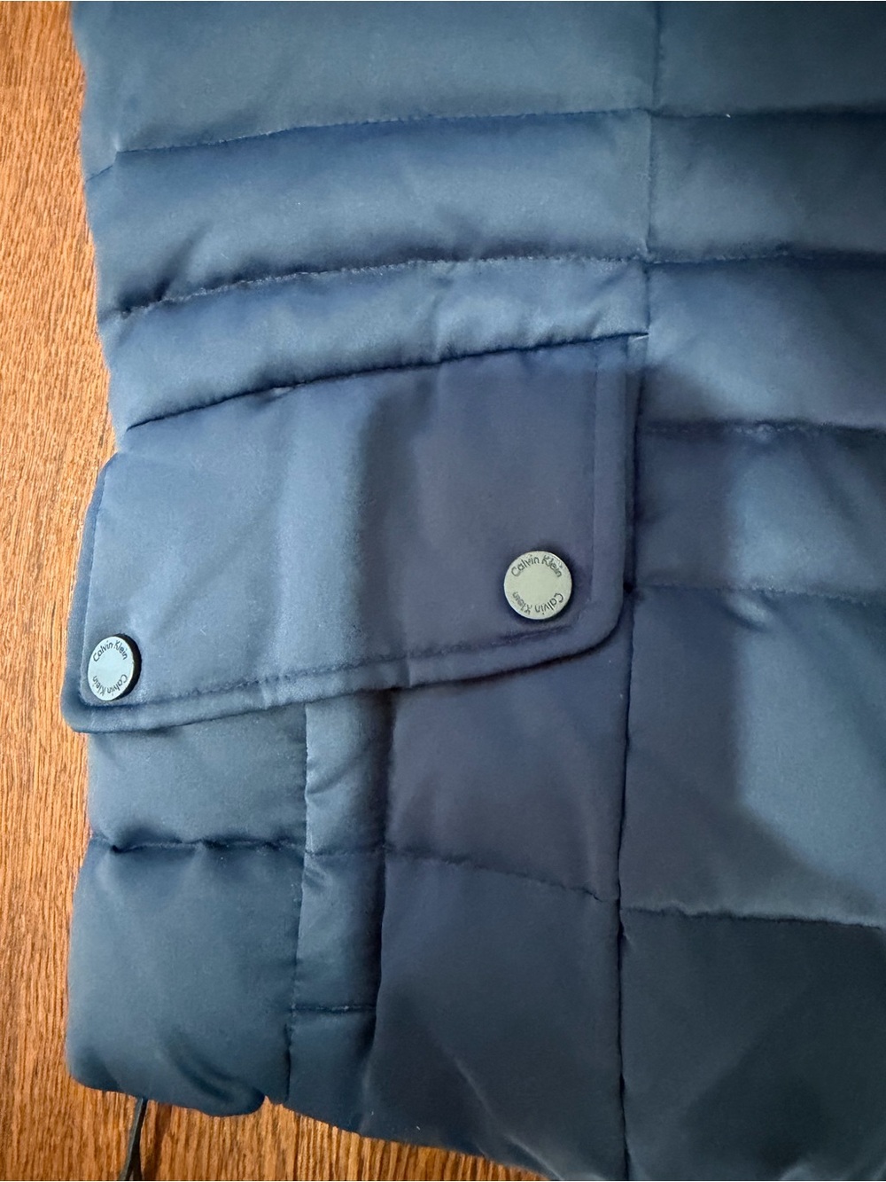 Calvin Klein Dark Blue Quilted Sleeveless Puffer Vest Sz XS Duck Down Waterfowl - Picture 4 of 6